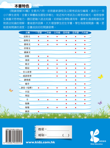 閱讀理解 30 篇（1 - 6 冊）
