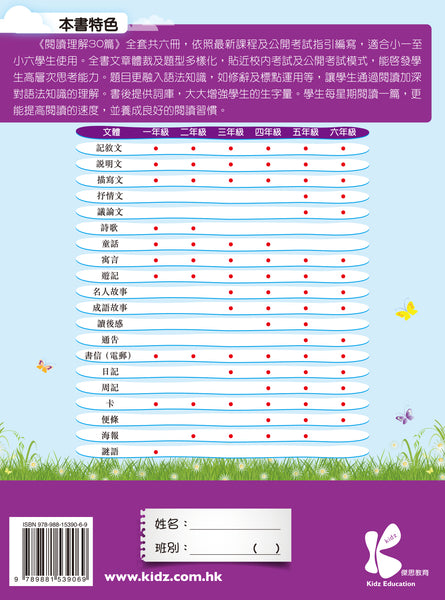 閱讀理解 30 篇（1 - 6 冊）